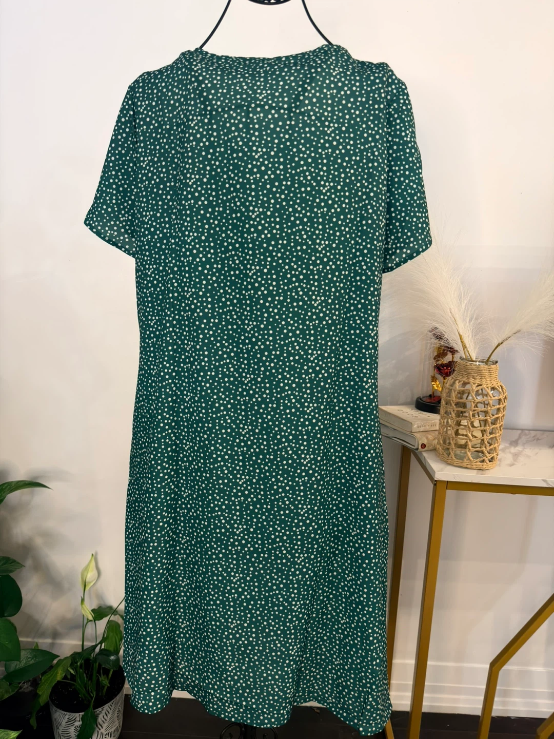 Green polka dot dress - photo 2