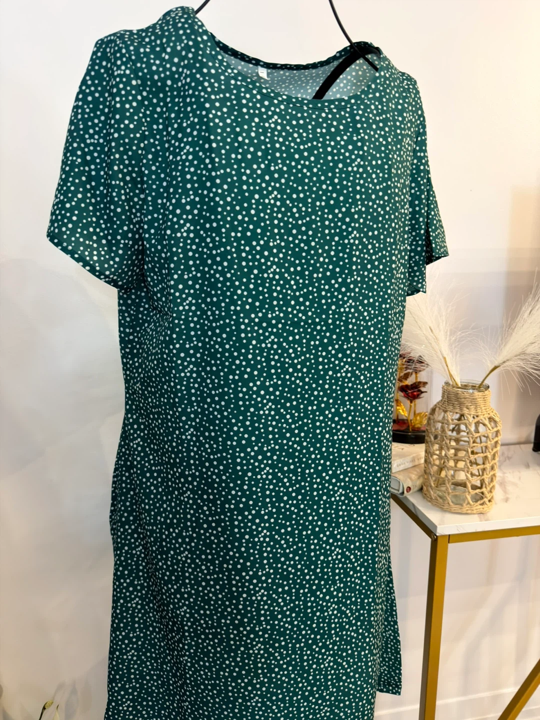 Green polka dot dress - photo 3