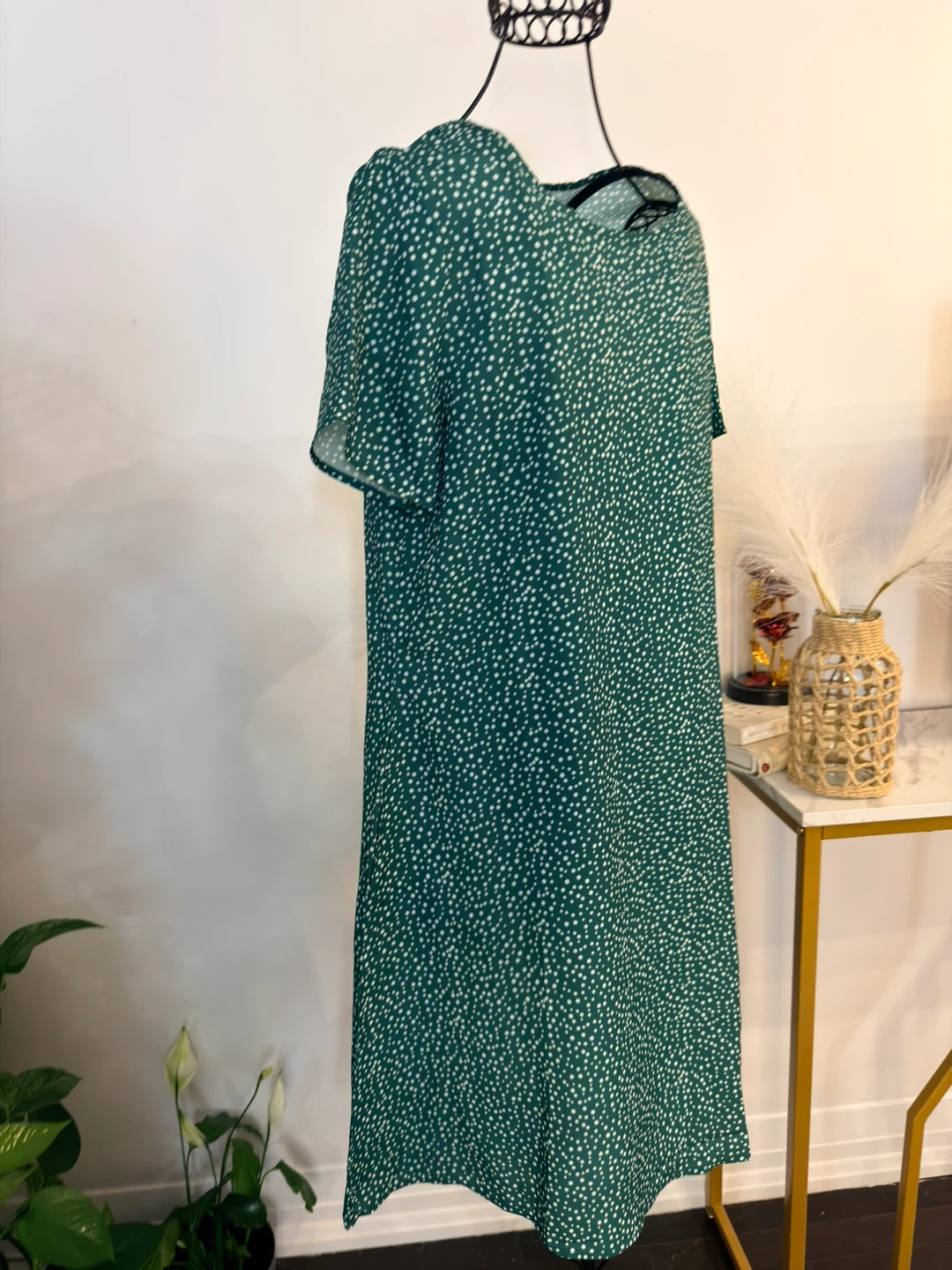 Green polka dot dress - photo 4