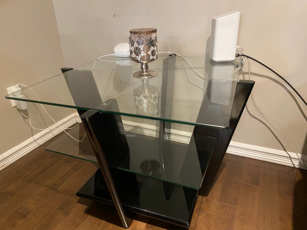 Glass Coffee Table with Black Accents - photo 2