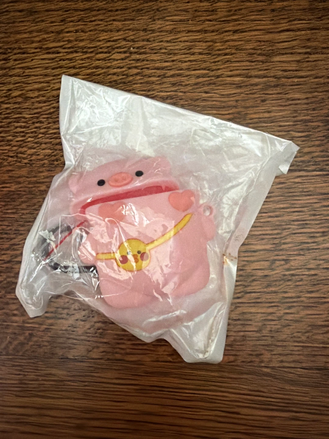 Pink Pig AirPod Case with Yellow Charm
