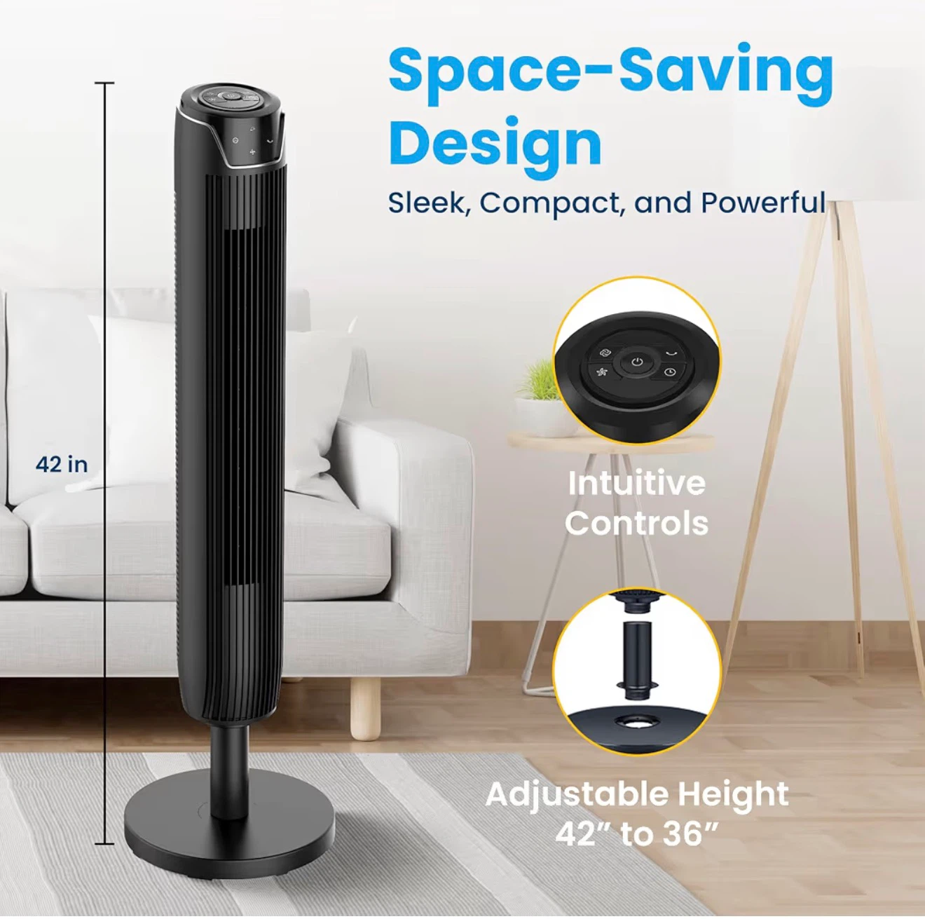 Senville 42" Oscillating Tower Fan - photo 4