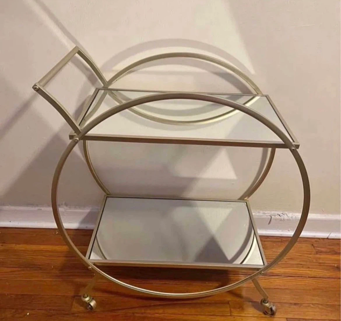 Mirrored Rolling Bar Cart $60