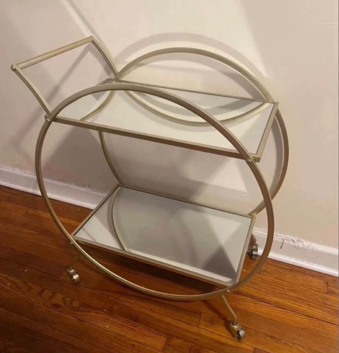 Mirrored Rolling Bar Cart $60 - photo 2