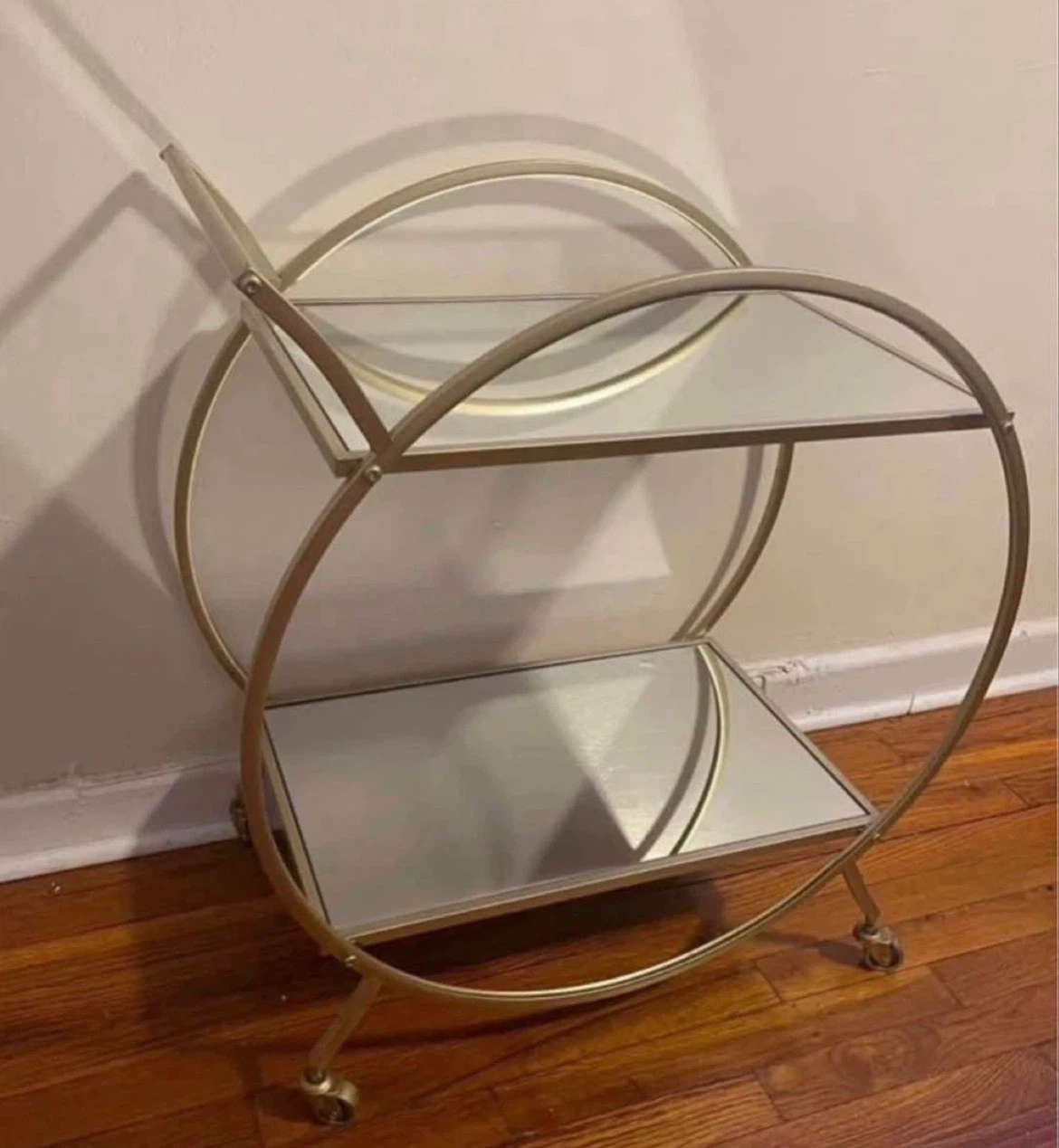 Mirrored Rolling Bar Cart $60 - photo 3