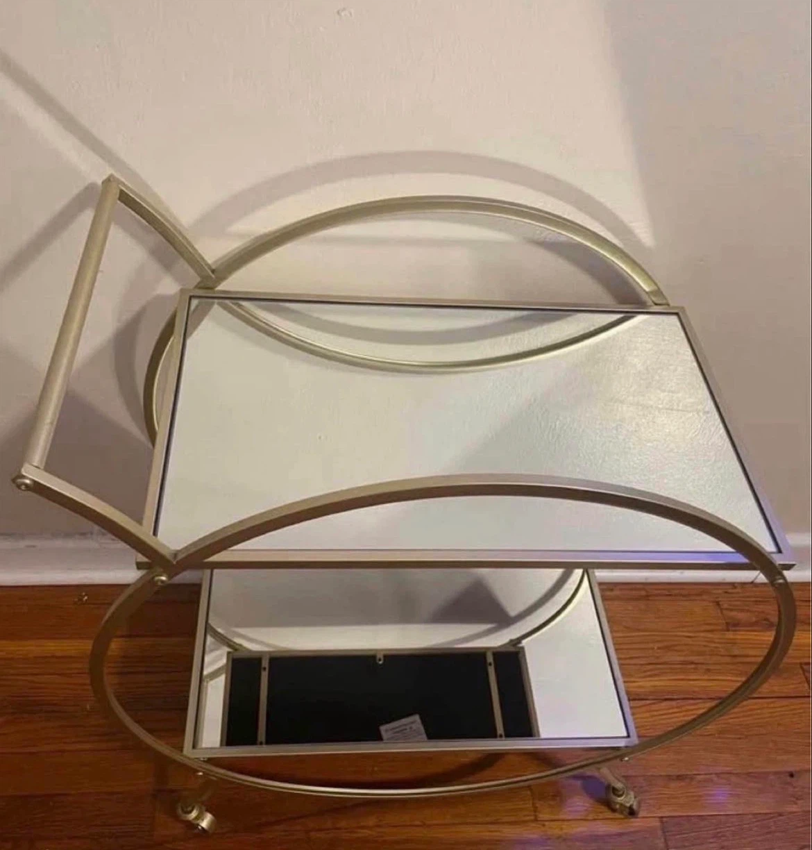 Mirrored Rolling Bar Cart $60 - photo 5