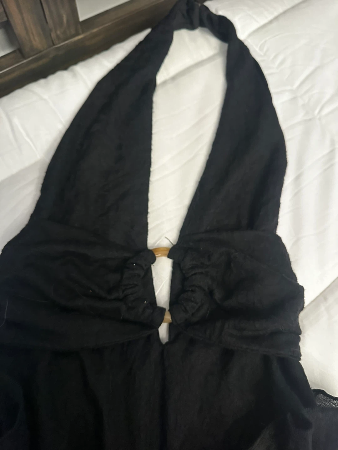 Black Halter Ruffle Dress - photo 2