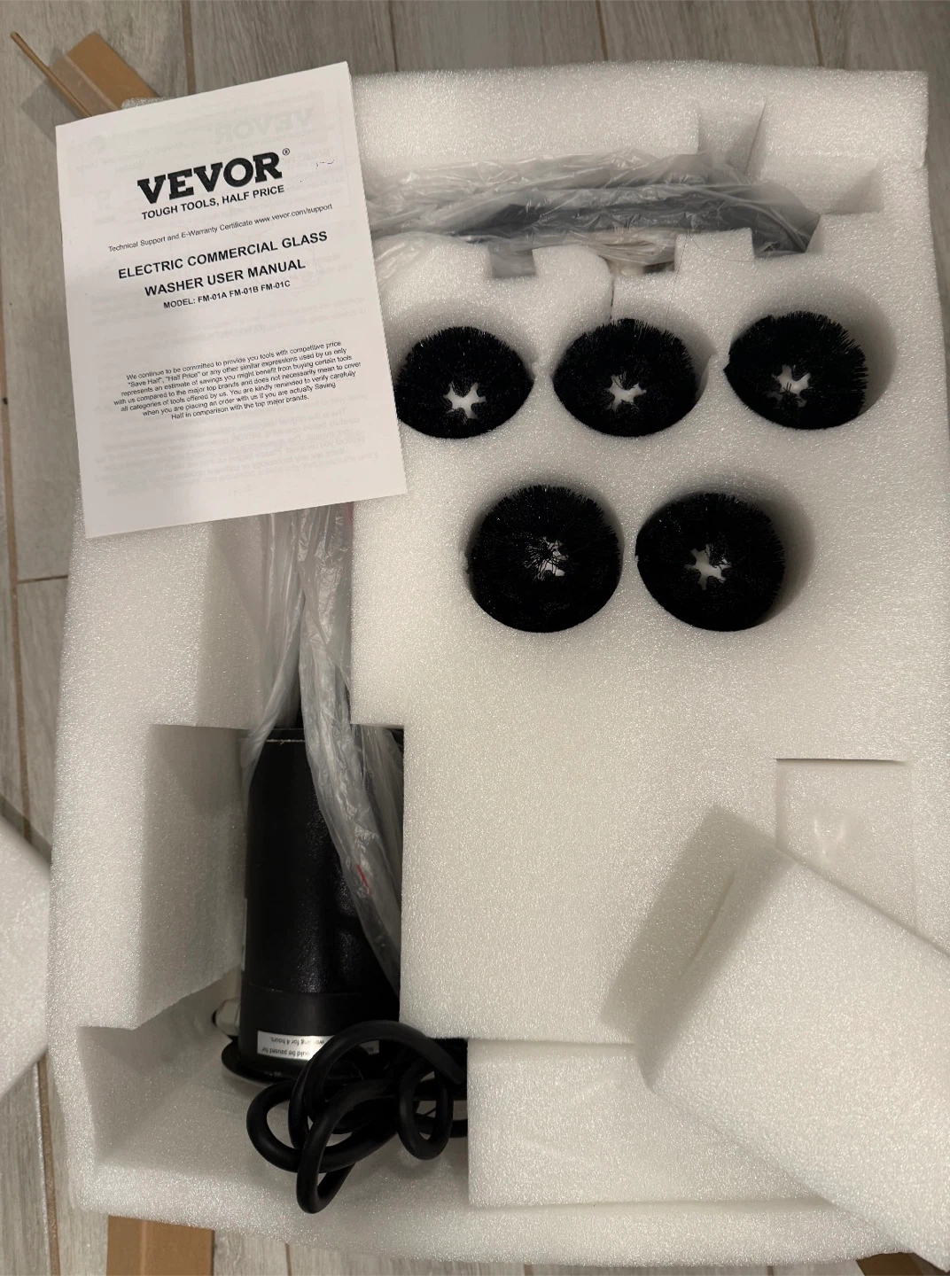 VEVOR Commercial Glass Washer 5-Brush Bar Glass Cleaner