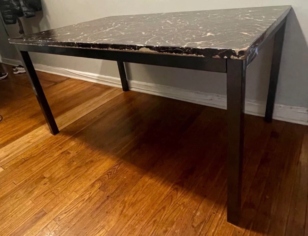 Faux Marble Top Dining Table $40 - photo 3