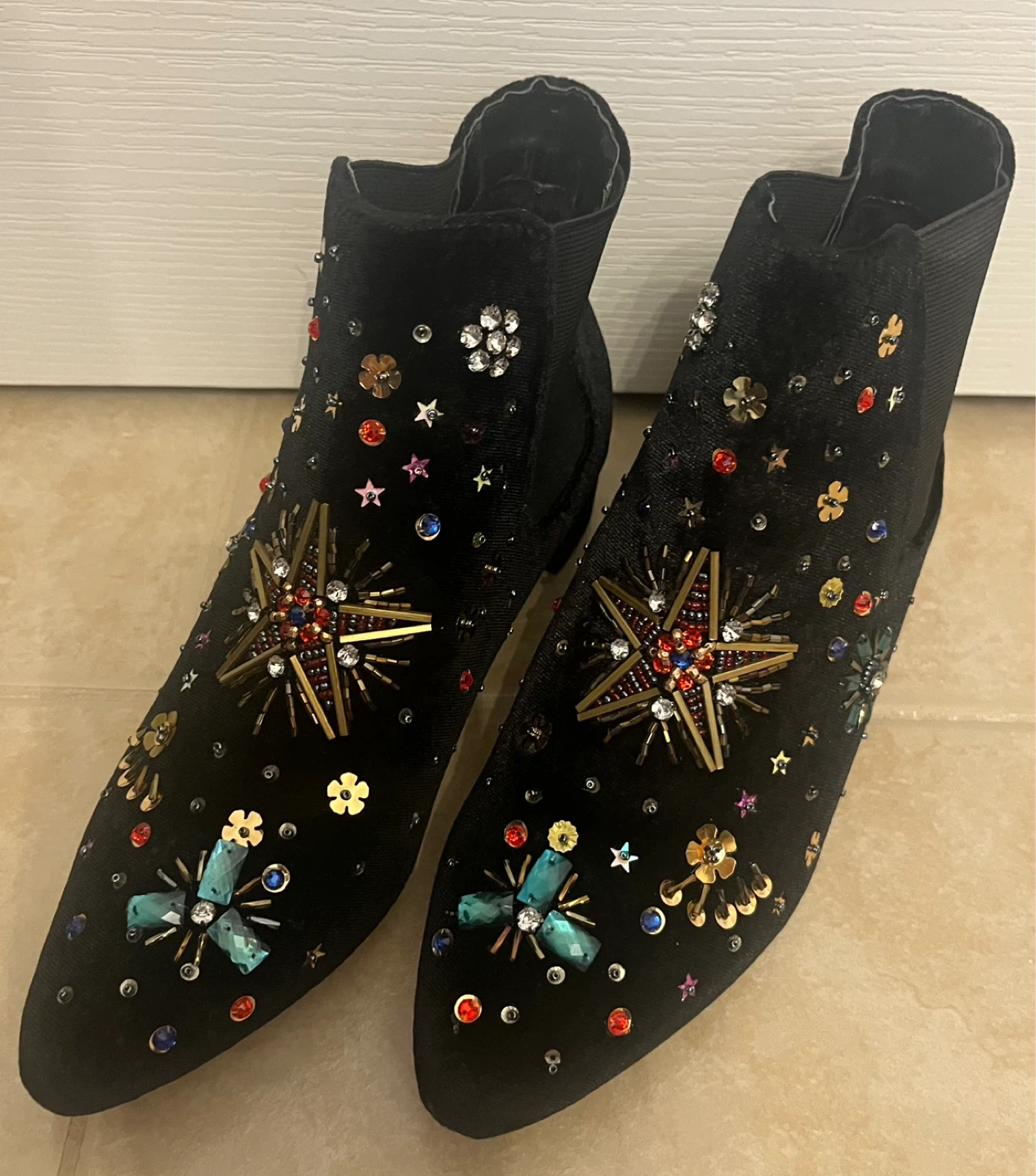 Betsey Johnson Embellished Ankle Boots