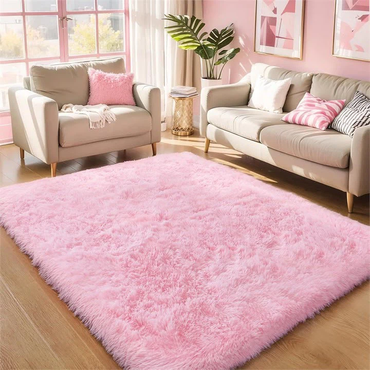 Pink Shaggy Area Rug