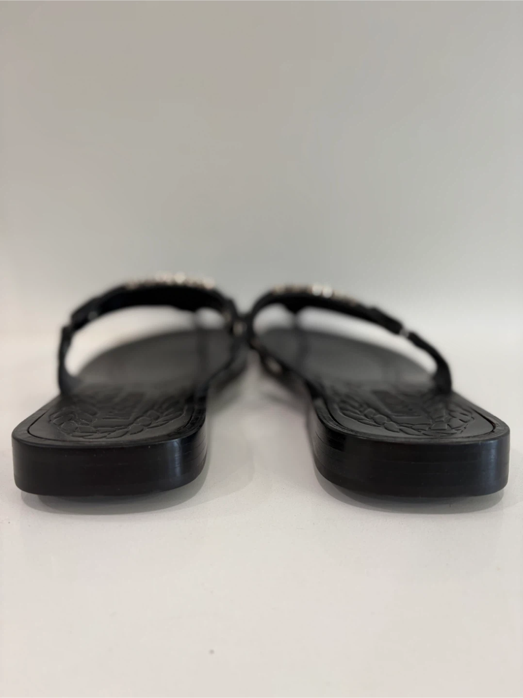 Rare Vintage Moschino Men’s Leather Sandals 43 NWOT Black Silver - photo 5
