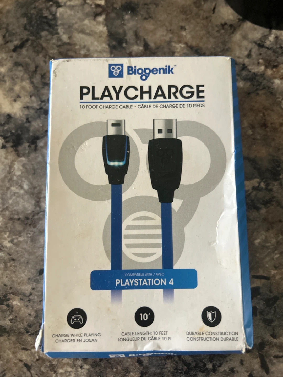 Biogenik PlayCharge 10 ft USB Charging Cable for PS4