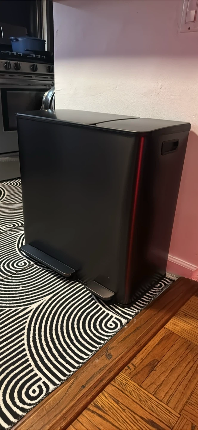 Garvee Dual Compartment Trash Bin - Matte  Black