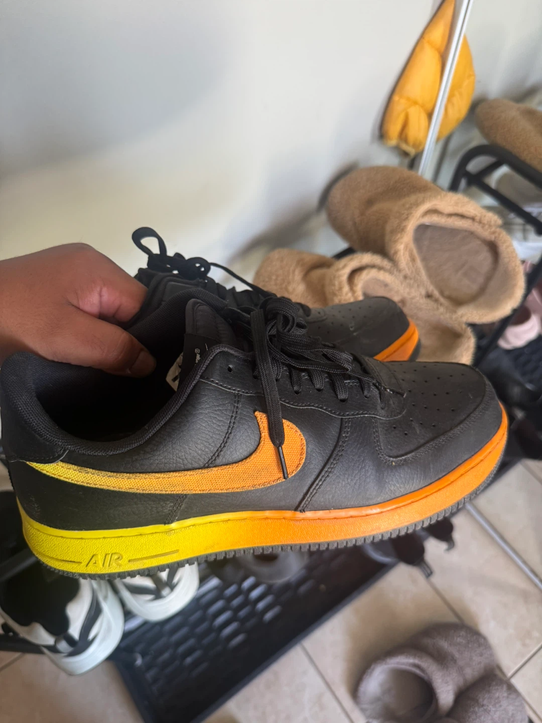Nike Air Force 1 Black Orange Size 13 - photo 2