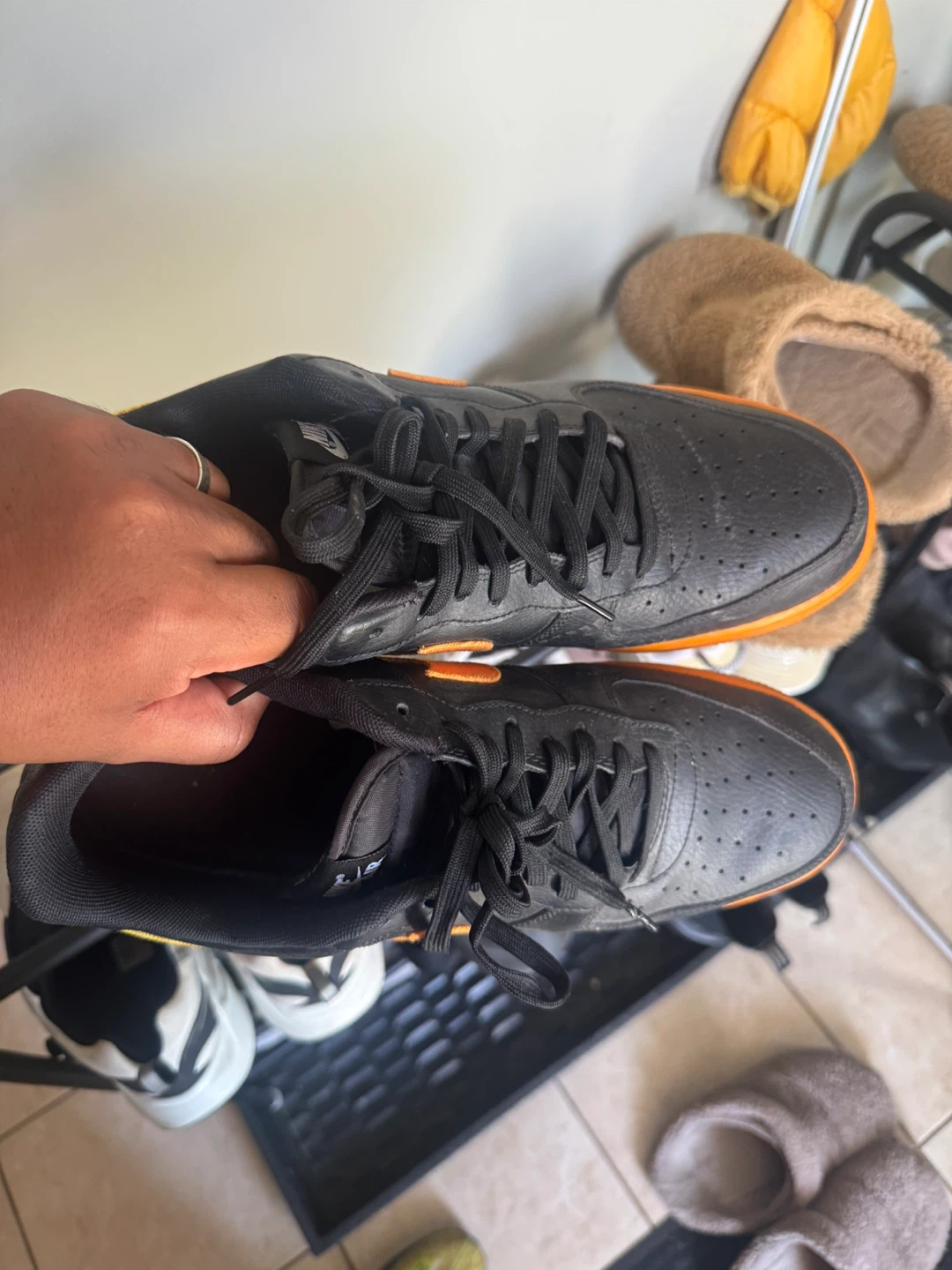 Nike Air Force 1 Black Orange Size 13