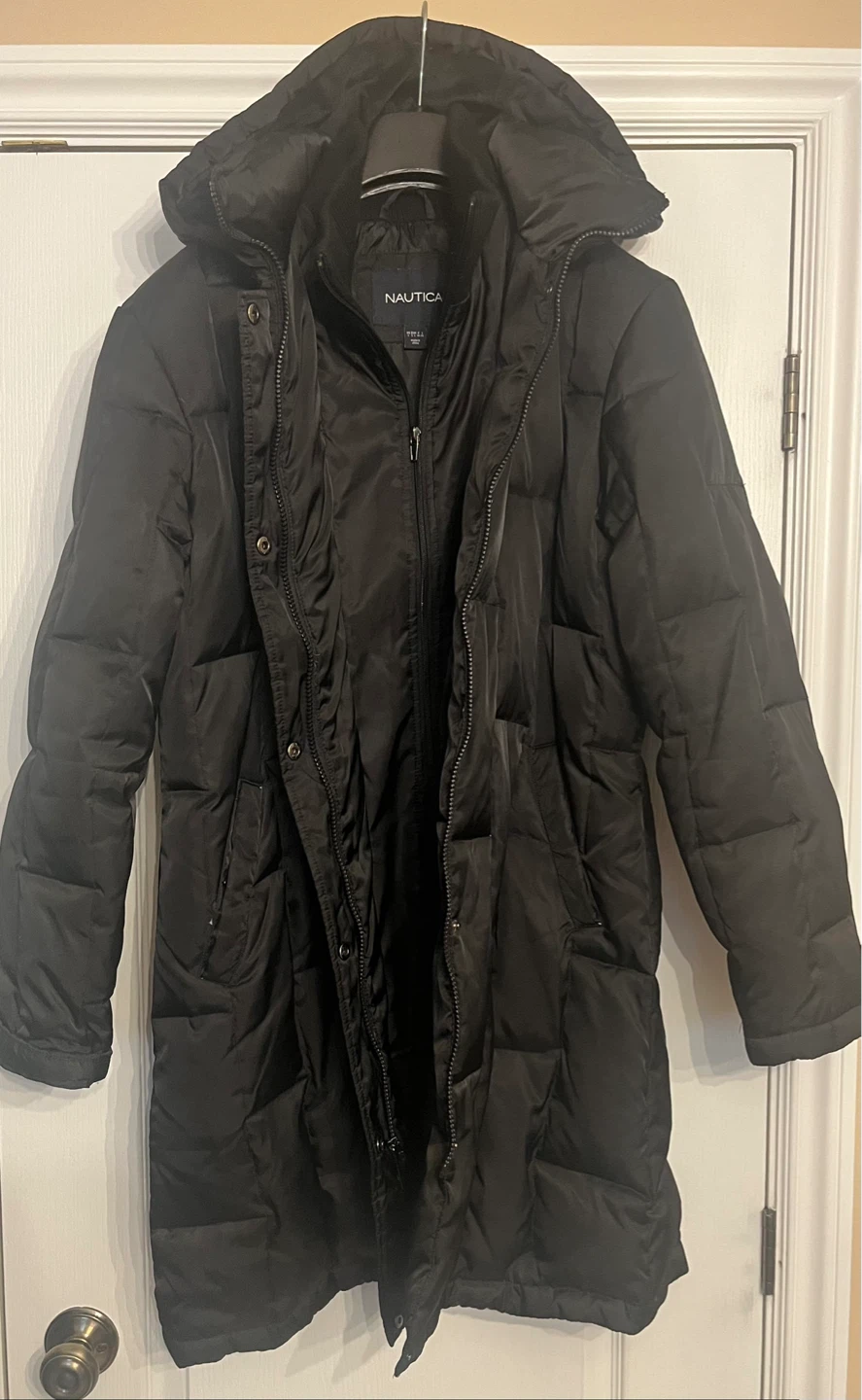 Nautica Black Puffer Coat with Hood