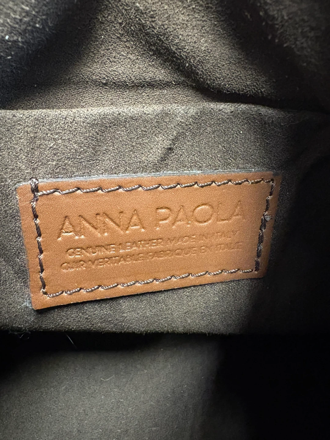 Anna Paola Leather Bucket Bag - Taupe - photo 5