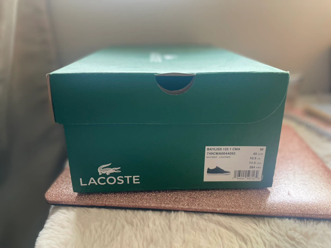 New Lacoste Leather Sneakers - size 11.5 Navy - photo 4