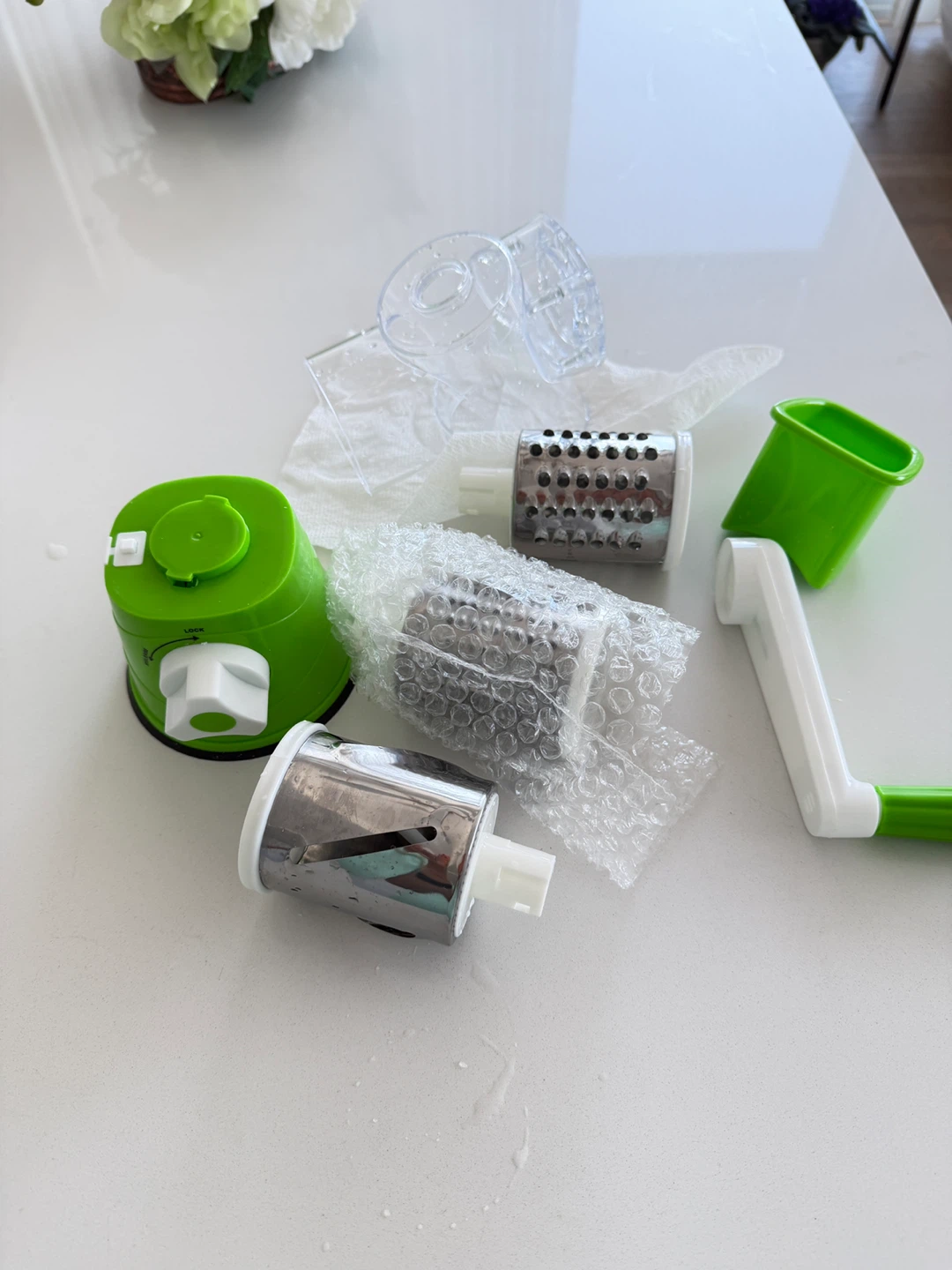 Green Rotary Grater and Slicer