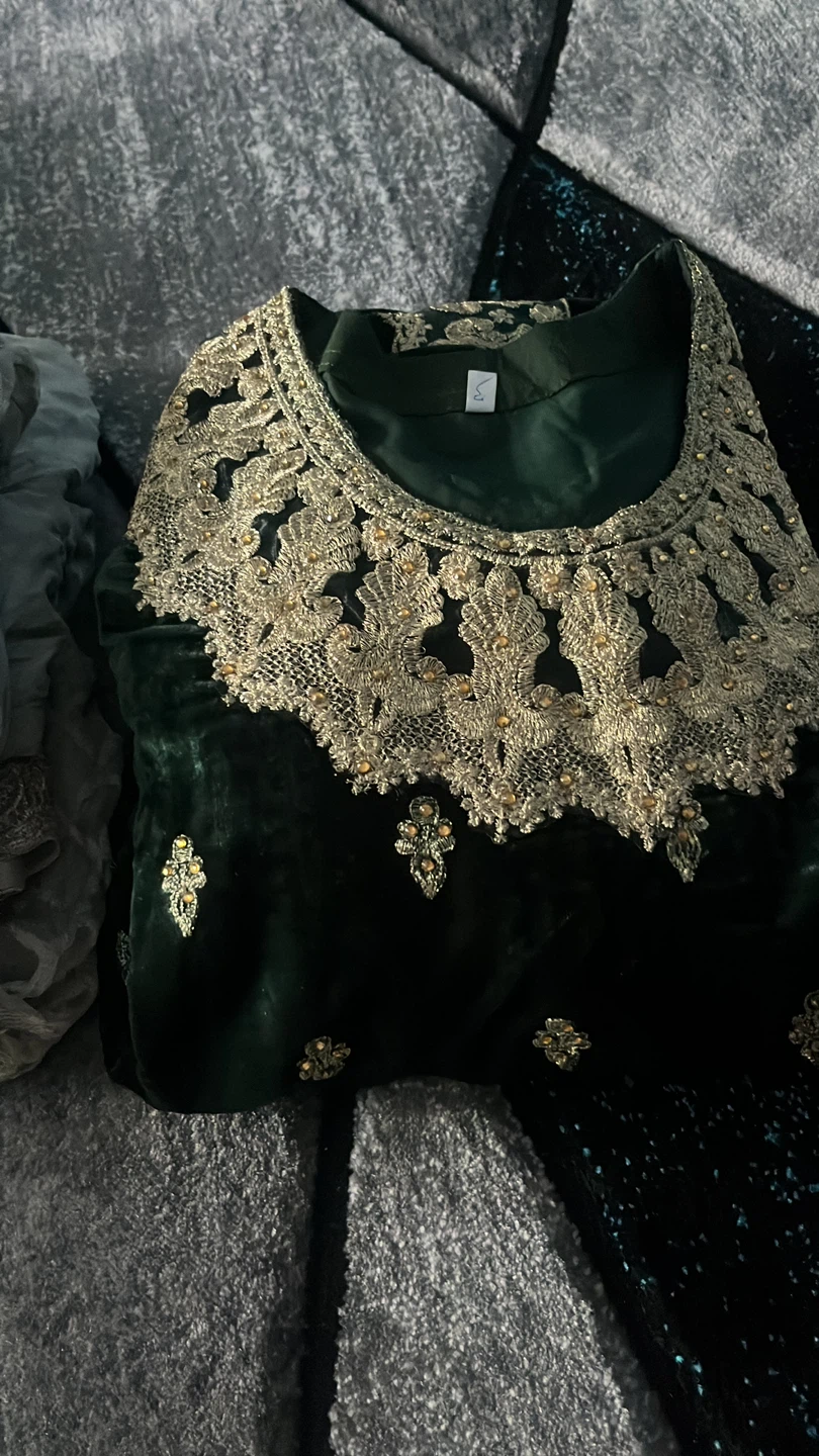 Embroidered Velvet and shiffon Pakistani suit Collection