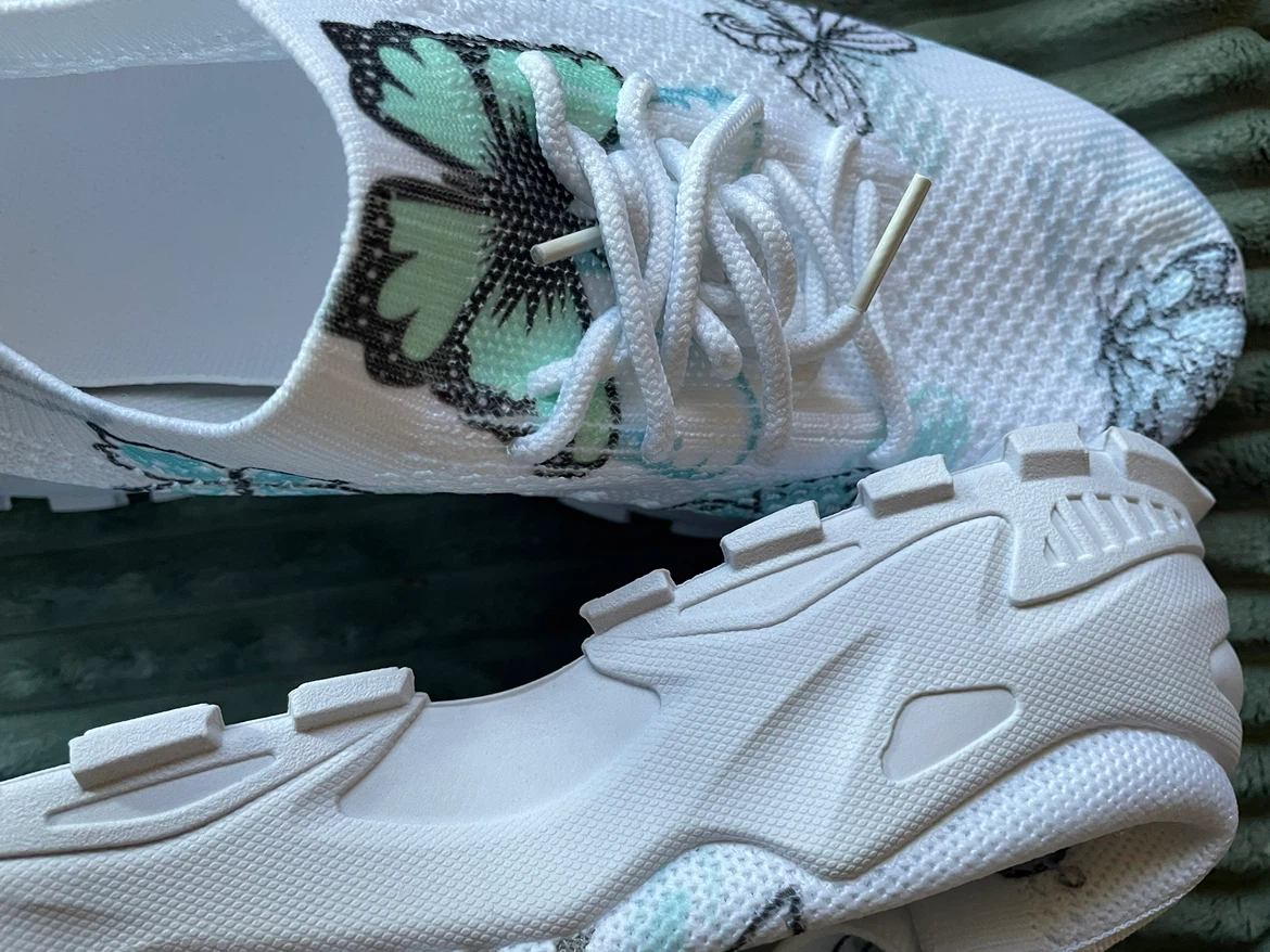 White Butterfly Print Sneakers - photo 4