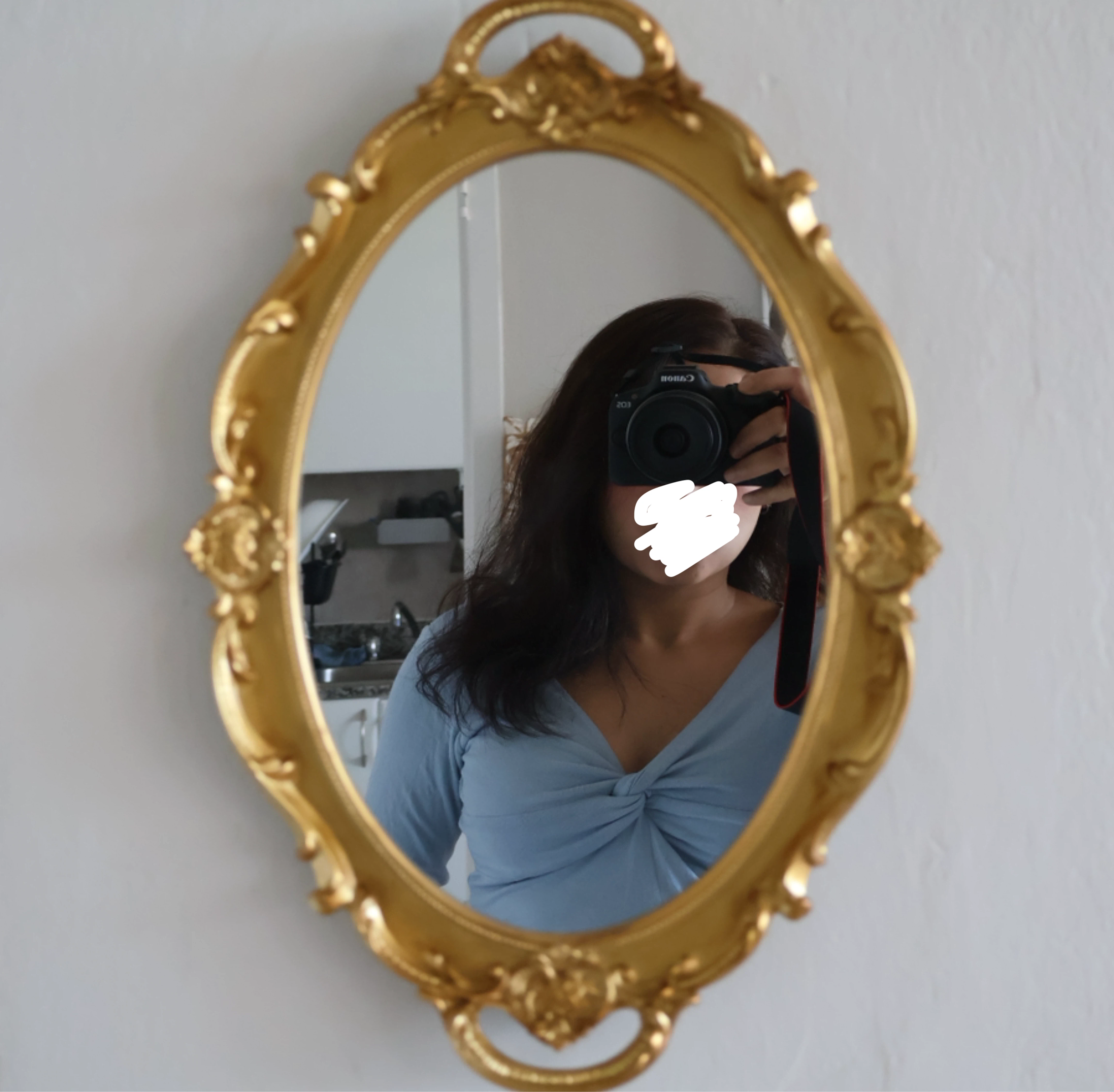 Ornate Gold Oval Wall Mirror