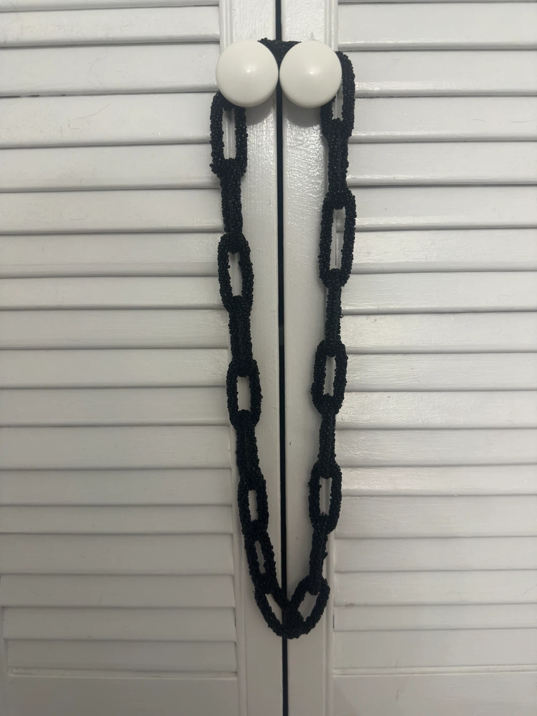 Black Beaded Chain Necklace
