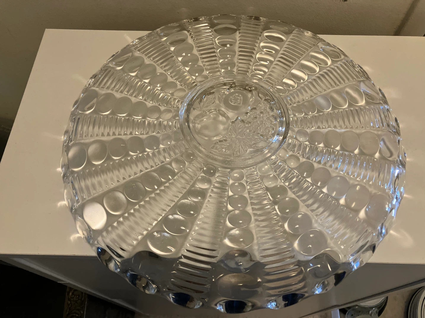 Vintage Clear Glass Fruit Motif Serving Platter-13.5” Diameter - photo 5