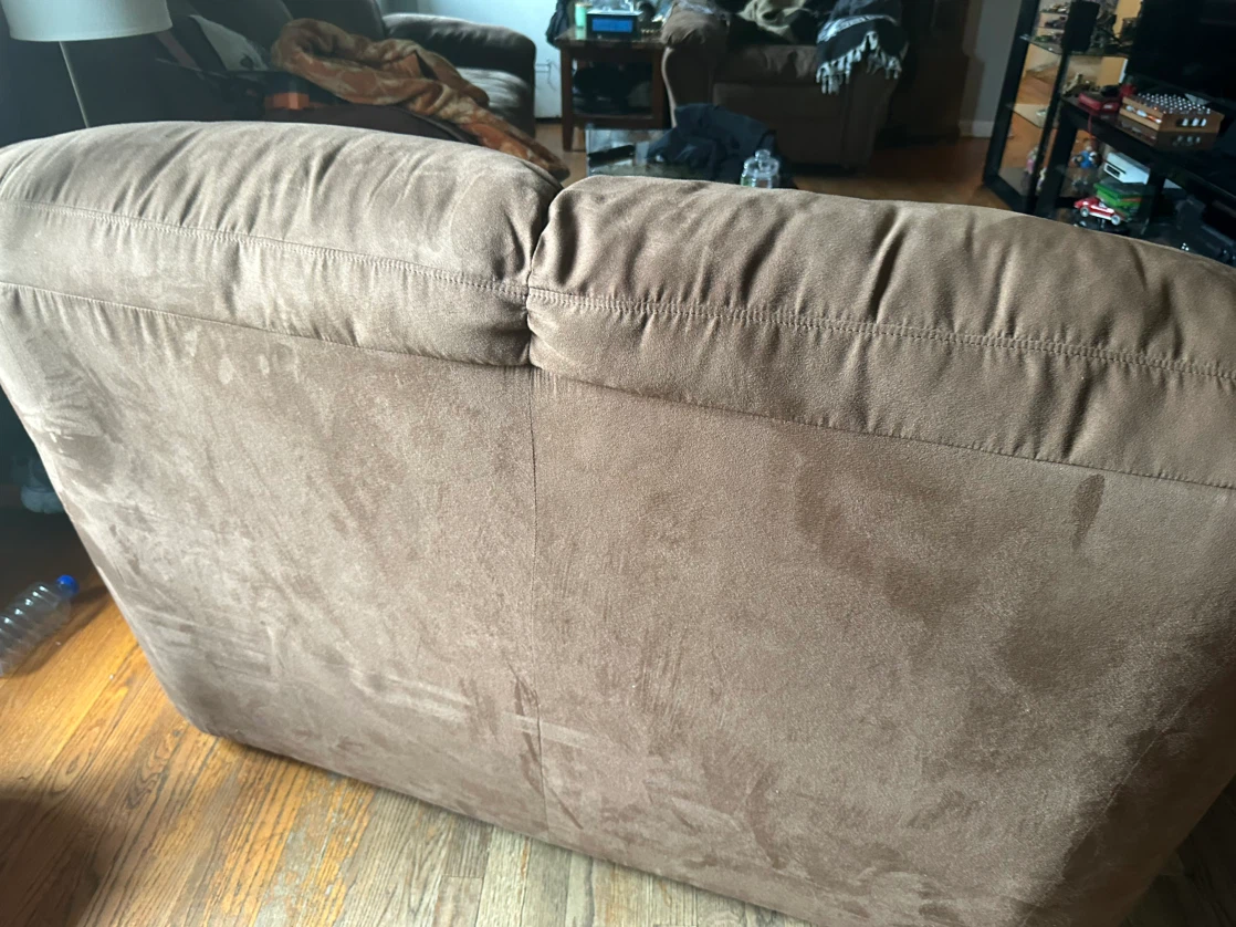 Brown Suede Armchair and loveseat - photo 3