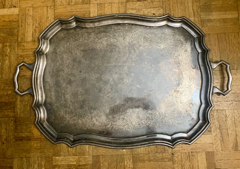 BIRKS 1918 presentn Plate Rotary Club Serving Tray big 7 kg