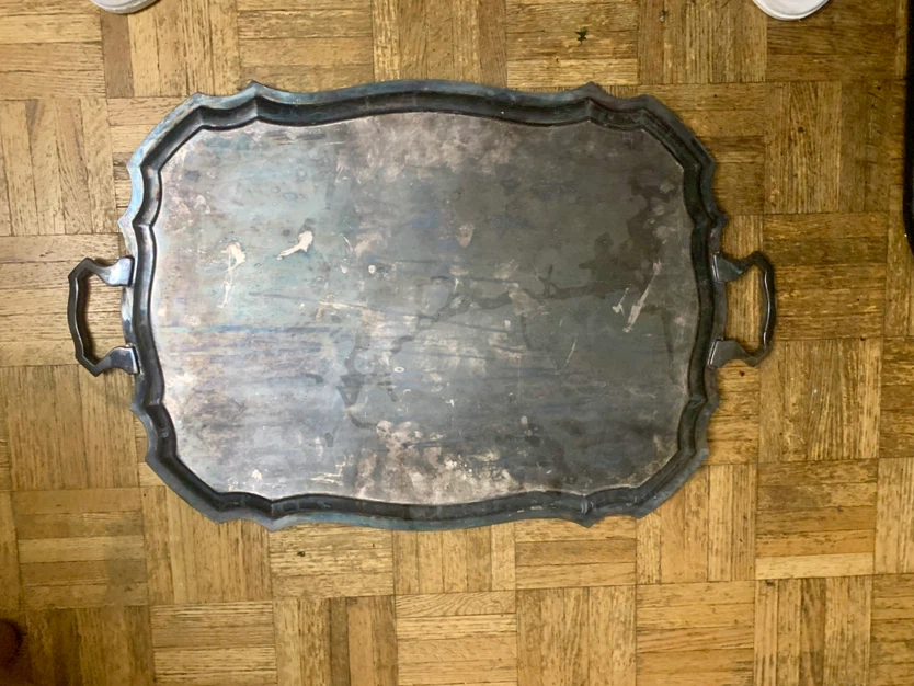 BIRKS 1918 presentn Plate Rotary Club Serving Tray big 7 kg - photo 2