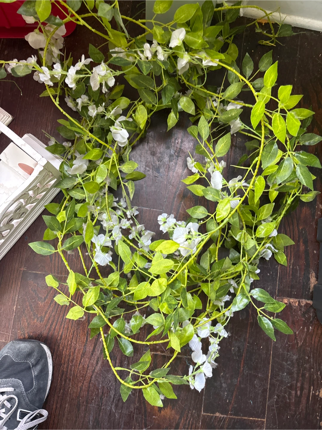 Artificial Vine with White Flowers