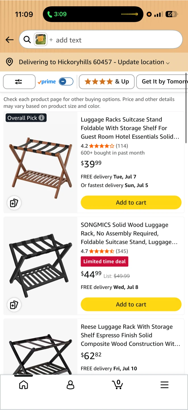 Luggage Racks Suitcase Stand Foldable With Storage Shelf - photo 4