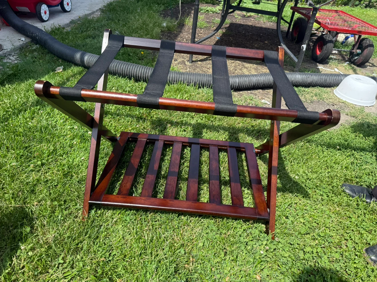 Luggage Racks Suitcase Stand Foldable With Storage Shelf - photo 5