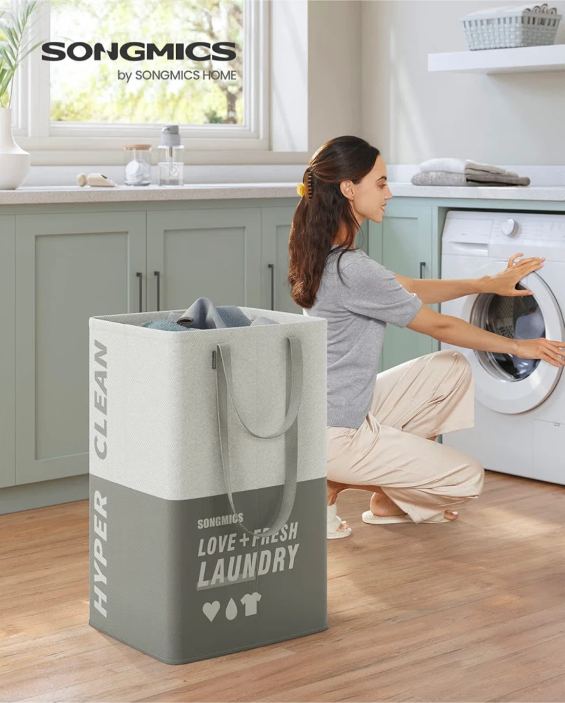 Brand new 90 L SONGMICS Laundry Hamper with 2 Sections - photo 2