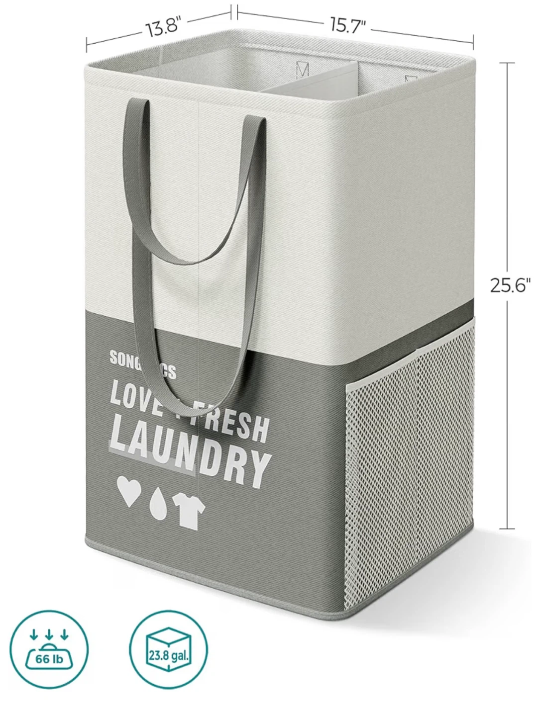 Brand new 90 L SONGMICS Laundry Hamper with 2 Sections - photo 3