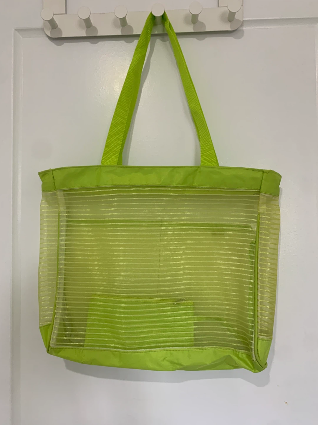 Lime Green Mesh Beach Bag