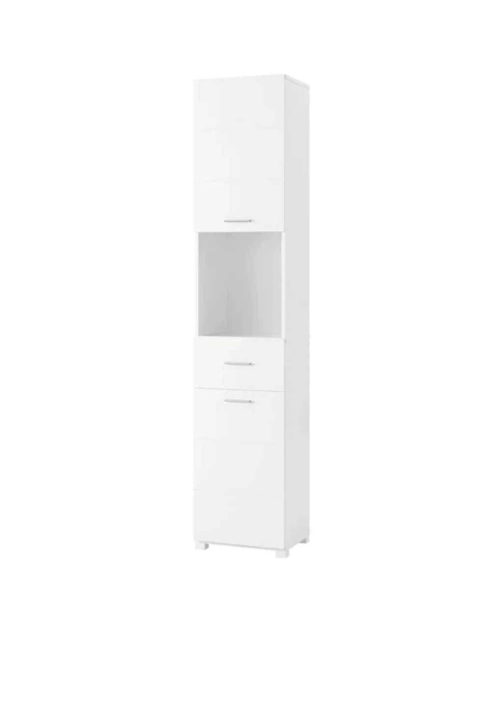 White Tall Storage Cabinet with Shelves
