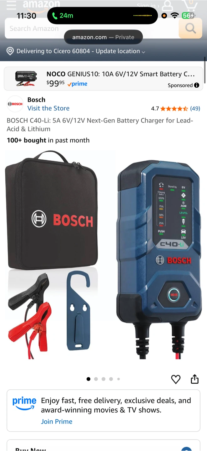 Bosch C40-Li 5A 6V/12V Battery Charger