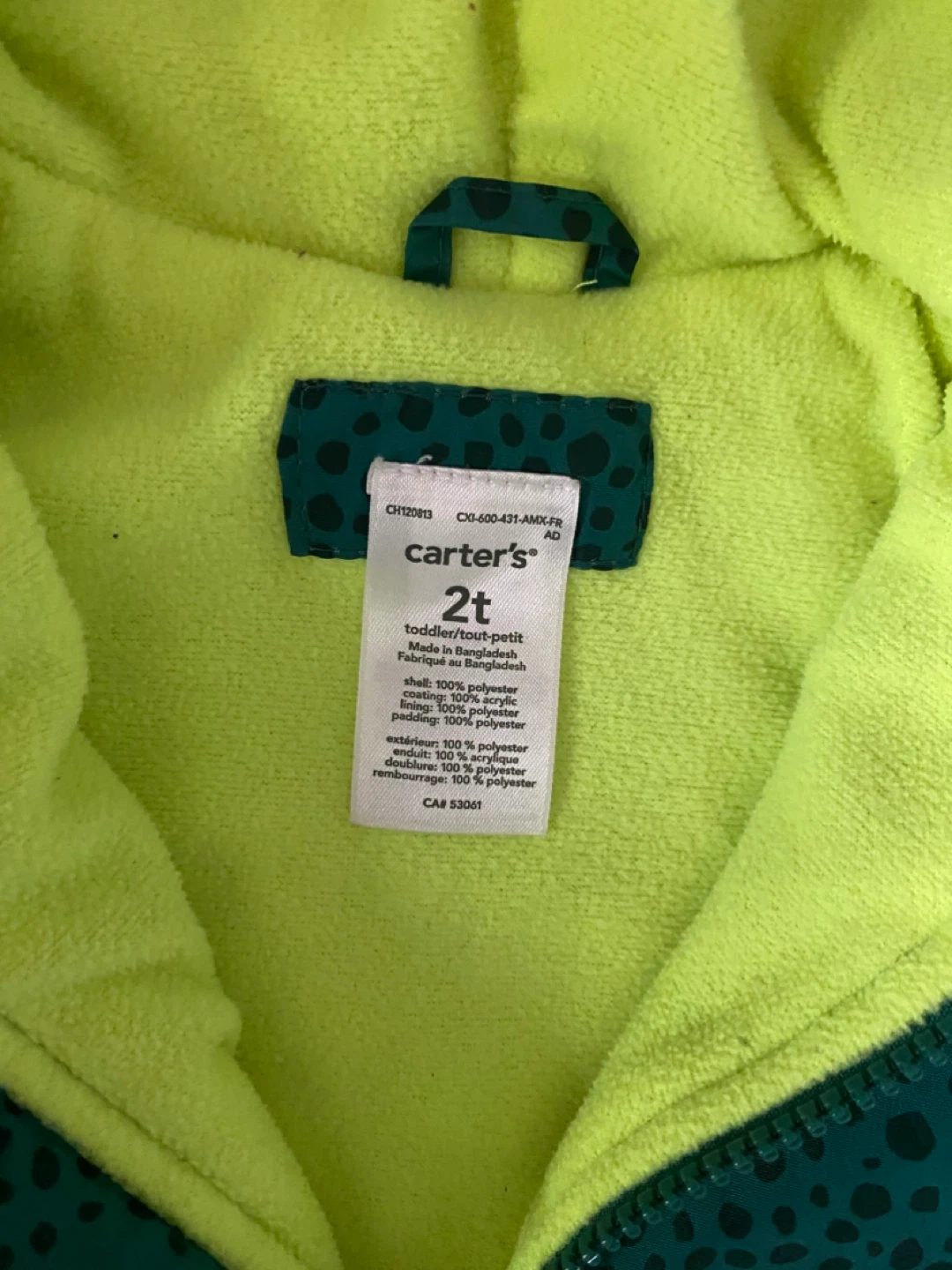 Carter's Dinosaur Rain Jacket 2T - photo 2