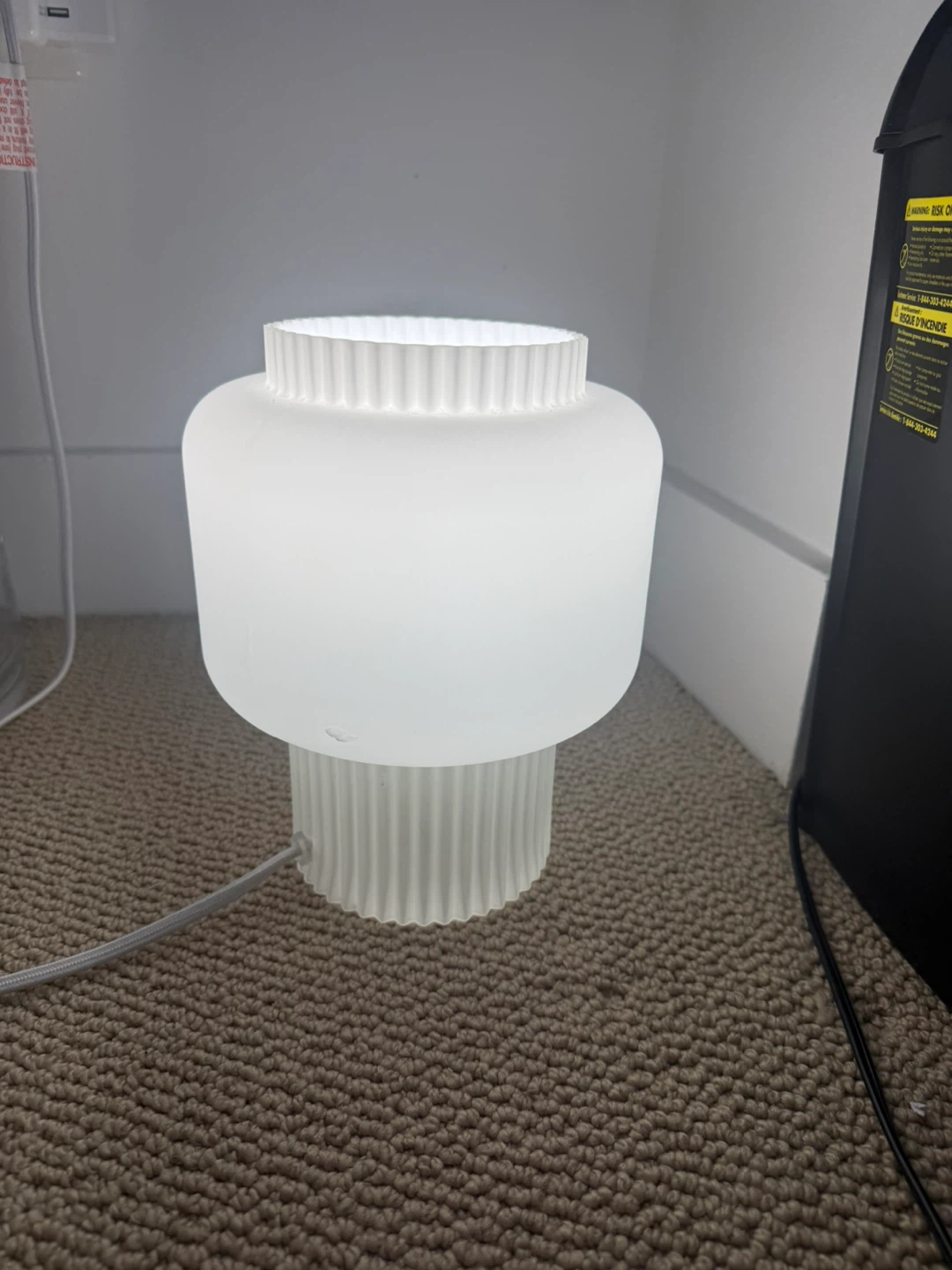 White Frosted Table Lamp