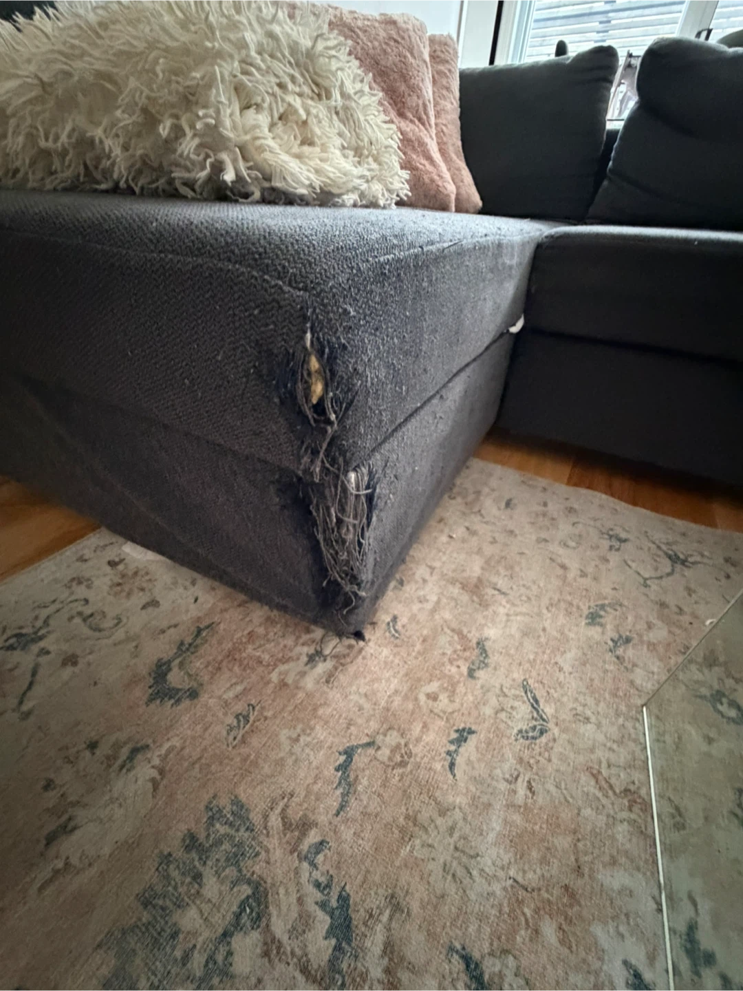 Dark Grey Sectional Sofa-bed with storage - photo 4