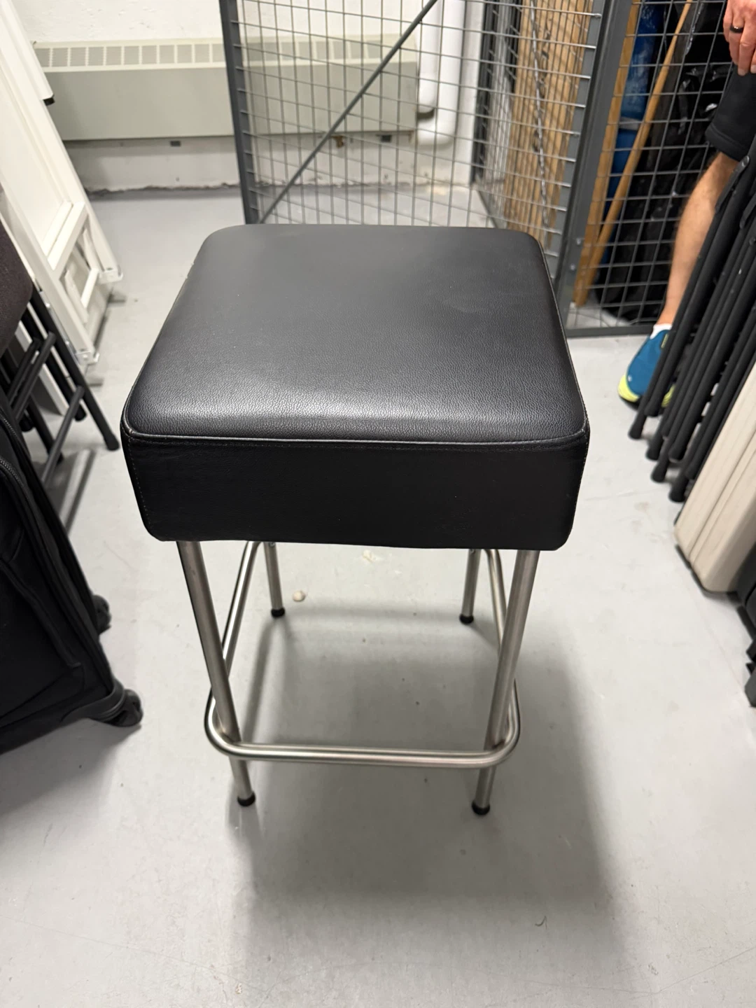 2 Black Faux Leather Bar Stools
