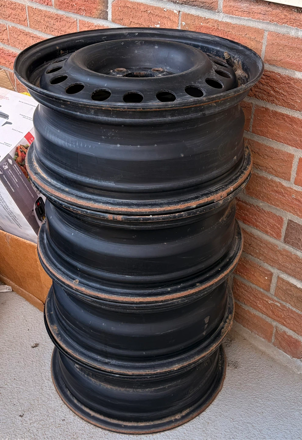 Set of 4 15" Black Steel Rims (5x112)