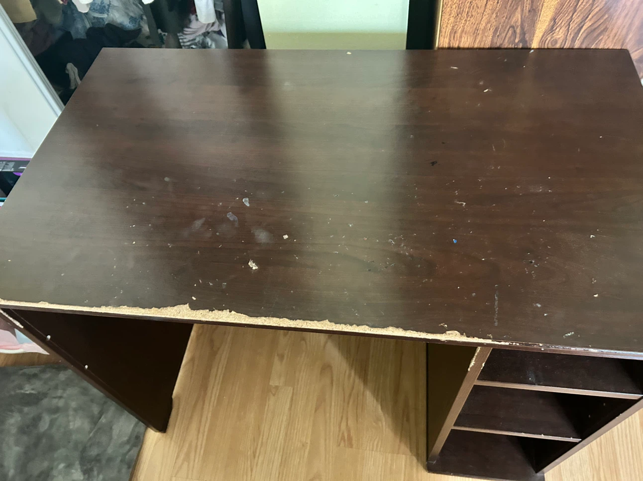 Dark Brown Desk with Shelving - photo 2
