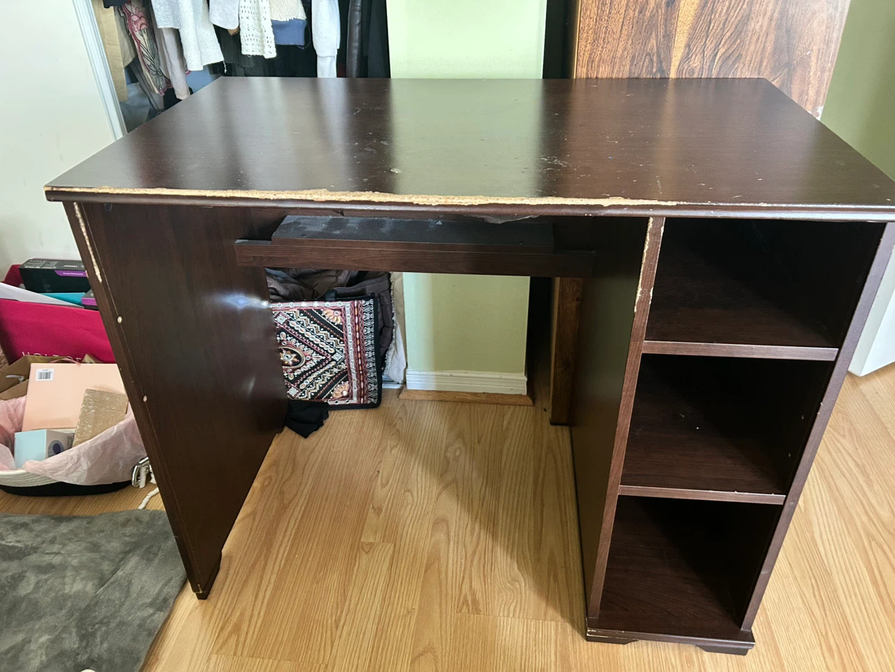 Dark Brown Desk with Shelving - photo 4