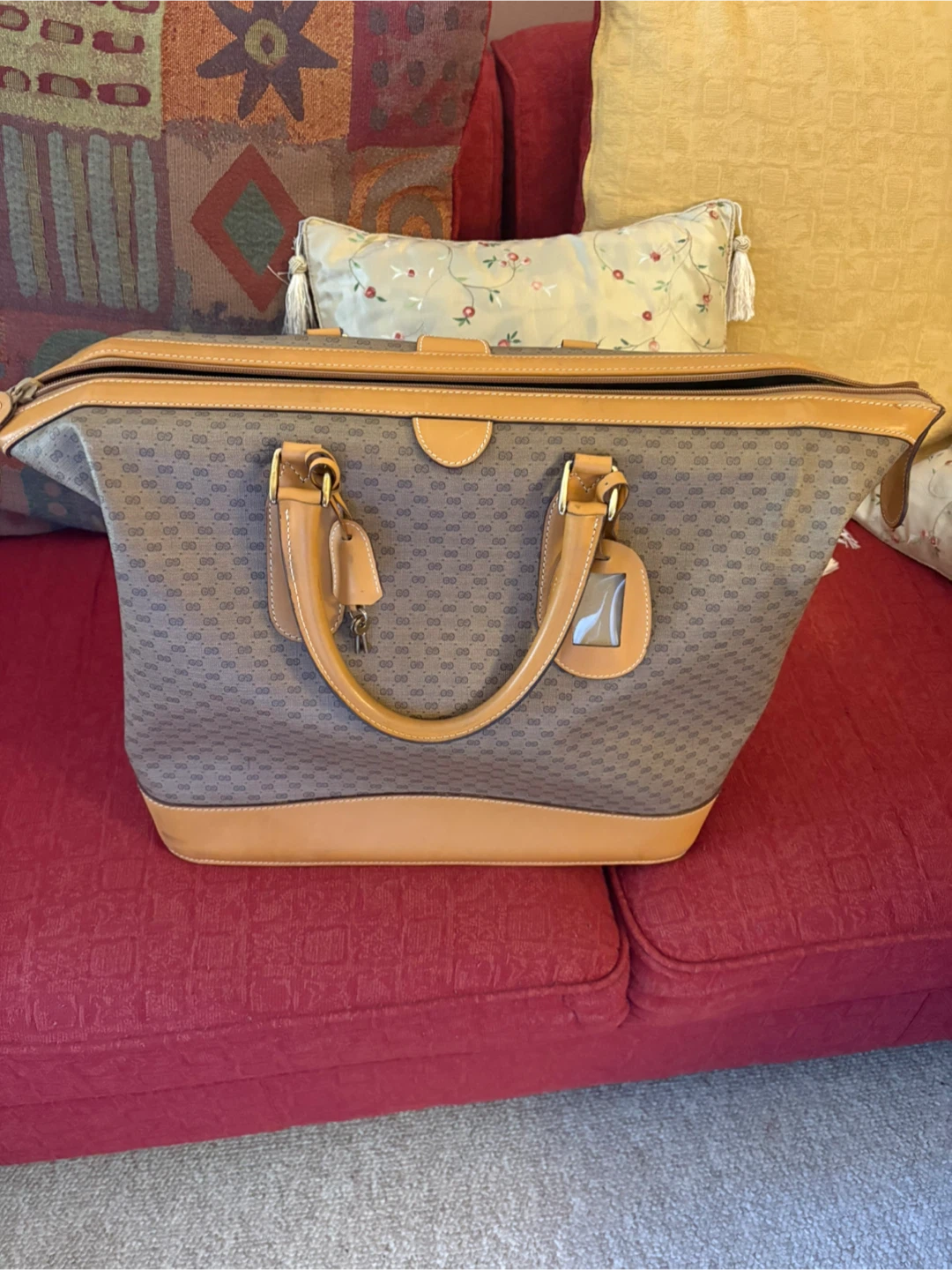Vintage Designer Monogrammed Duffle Bag