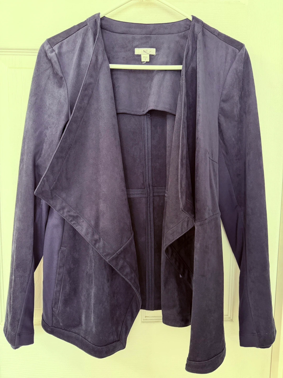 J Jill Drape Front Jacket - Navy Blue