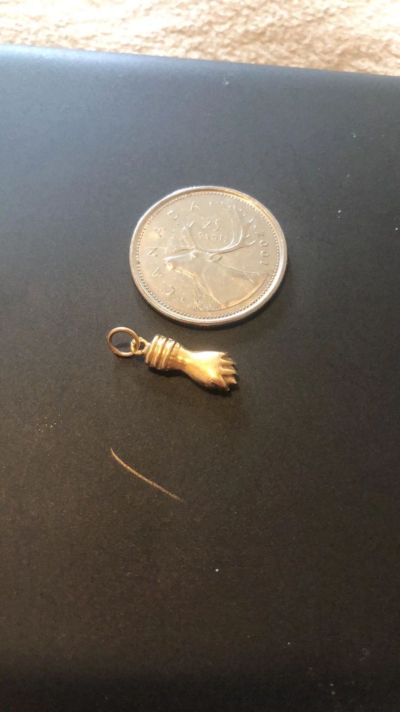 19.2k Gold Hand Charm Pendant Figa for good luck